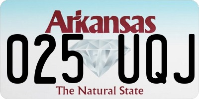 AR license plate 025UQJ