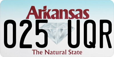 AR license plate 025UQR