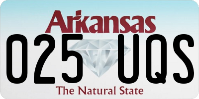 AR license plate 025UQS