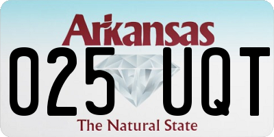 AR license plate 025UQT