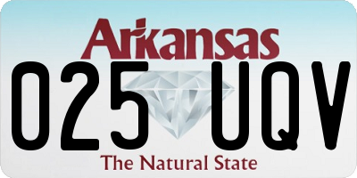 AR license plate 025UQV
