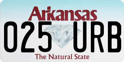 AR license plate 025URB