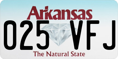 AR license plate 025VFJ
