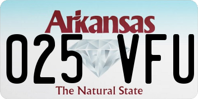 AR license plate 025VFU
