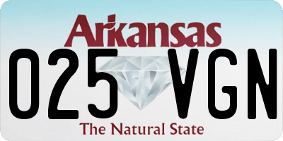 AR license plate 025VGN