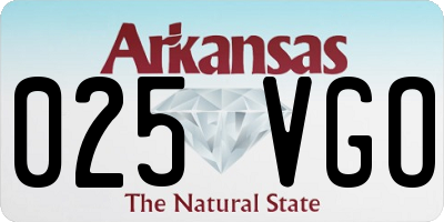 AR license plate 025VGO