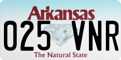AR license plate 025VNR