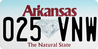 AR license plate 025VNW