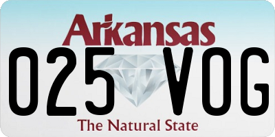 AR license plate 025VOG