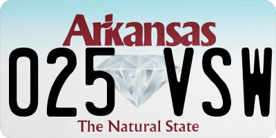 AR license plate 025VSW