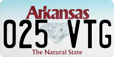 AR license plate 025VTG