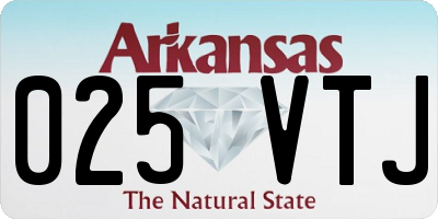AR license plate 025VTJ