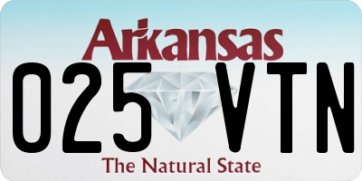 AR license plate 025VTN