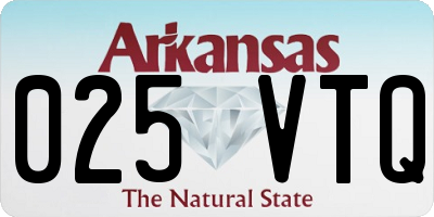 AR license plate 025VTQ