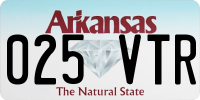 AR license plate 025VTR