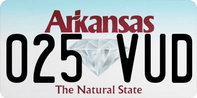 AR license plate 025VUD