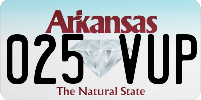 AR license plate 025VUP