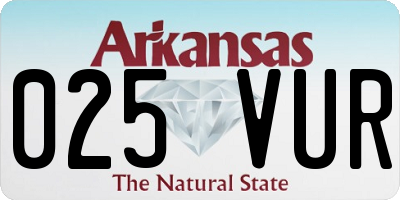 AR license plate 025VUR