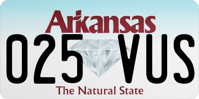 AR license plate 025VUS