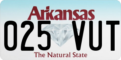 AR license plate 025VUT