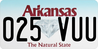 AR license plate 025VUU