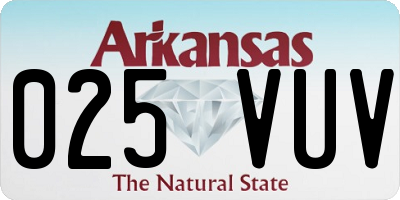 AR license plate 025VUV