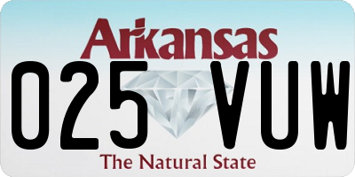 AR license plate 025VUW