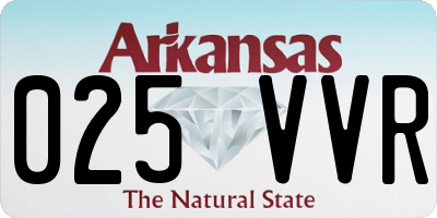AR license plate 025VVR