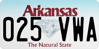 AR license plate 025VWA