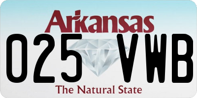 AR license plate 025VWB