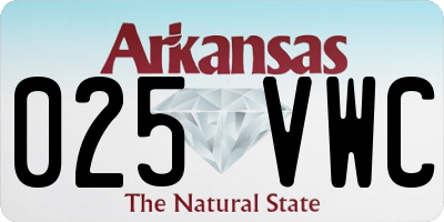AR license plate 025VWC