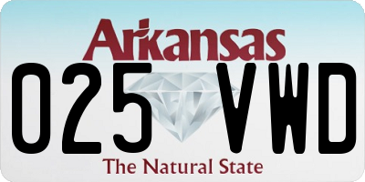 AR license plate 025VWD