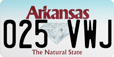 AR license plate 025VWJ