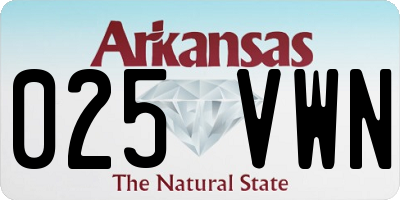 AR license plate 025VWN