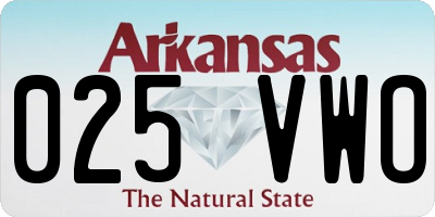 AR license plate 025VWO