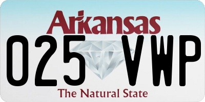 AR license plate 025VWP