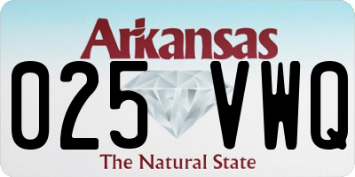 AR license plate 025VWQ