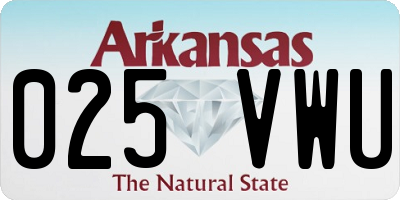 AR license plate 025VWU