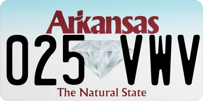 AR license plate 025VWV