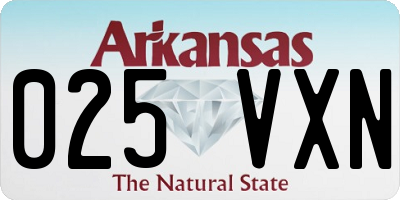 AR license plate 025VXN
