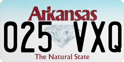 AR license plate 025VXQ