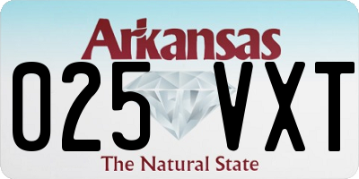 AR license plate 025VXT