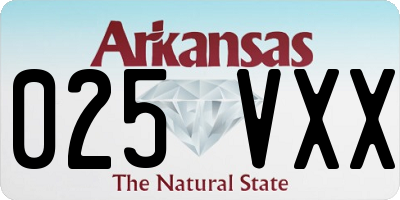AR license plate 025VXX