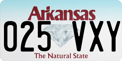 AR license plate 025VXY