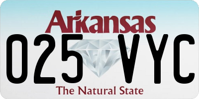AR license plate 025VYC