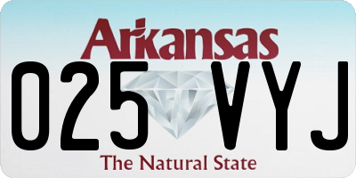 AR license plate 025VYJ