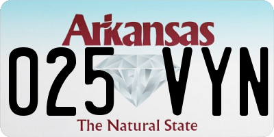 AR license plate 025VYN