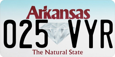 AR license plate 025VYR