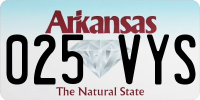 AR license plate 025VYS