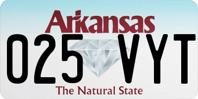 AR license plate 025VYT